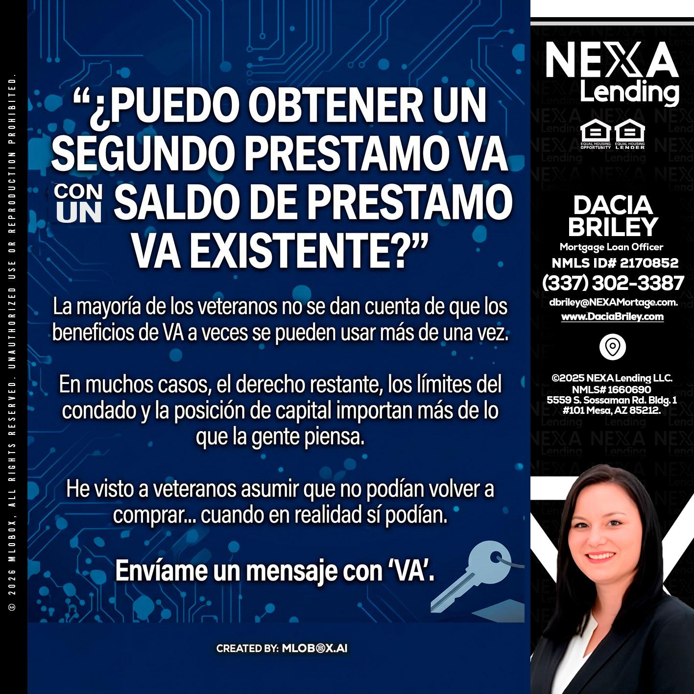 PUEDO OBTENER UN PRESTAMO VA - Dacia Briley -Mortgage Loan Originator