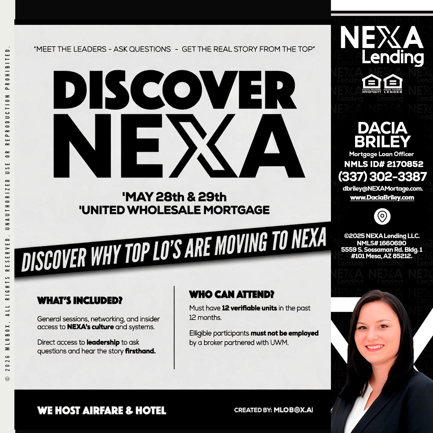 DISCOVER NEXA - Dacia Briley -Mortgage Loan Originator