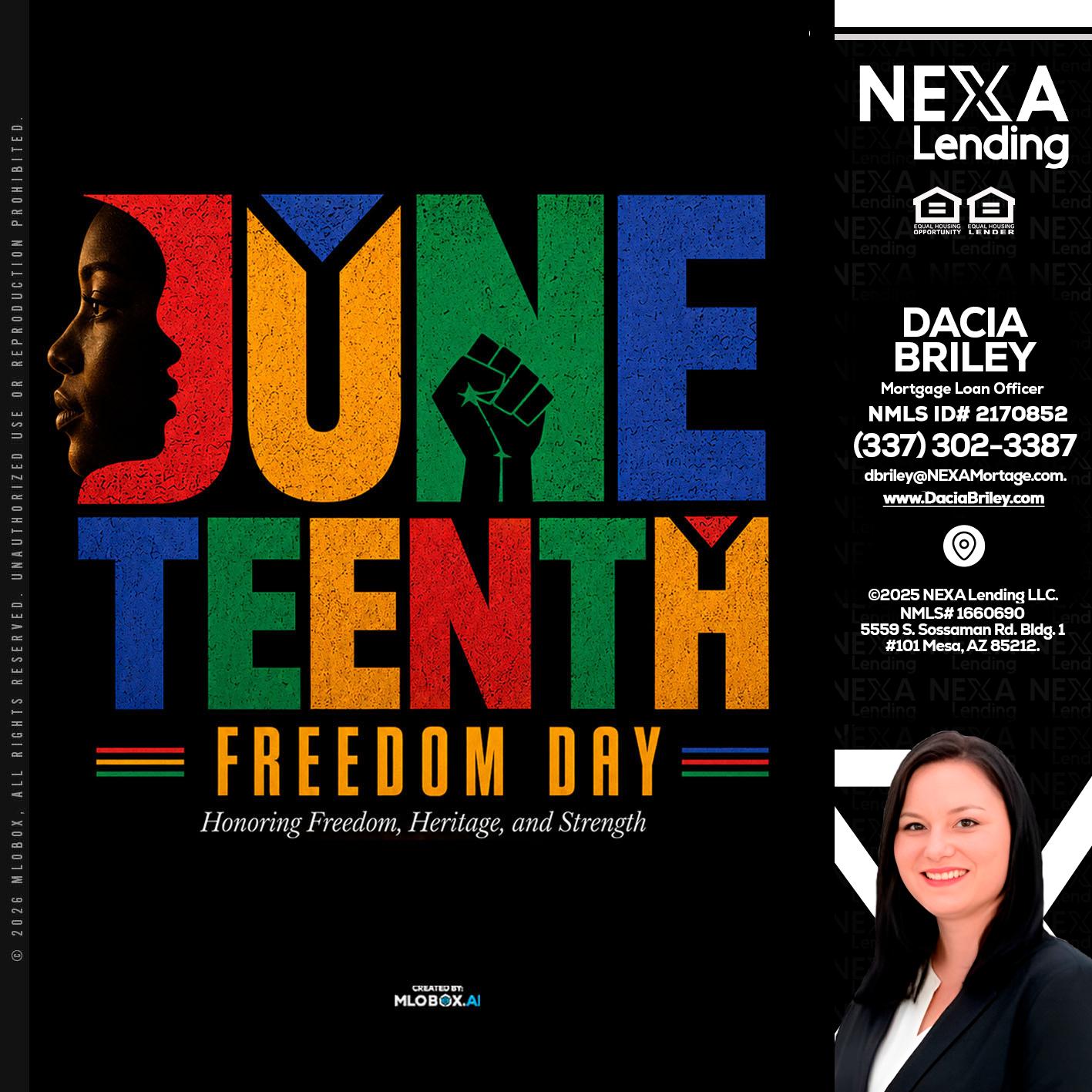 Juneteenth - Dacia Briley -Mortgage Loan Originator