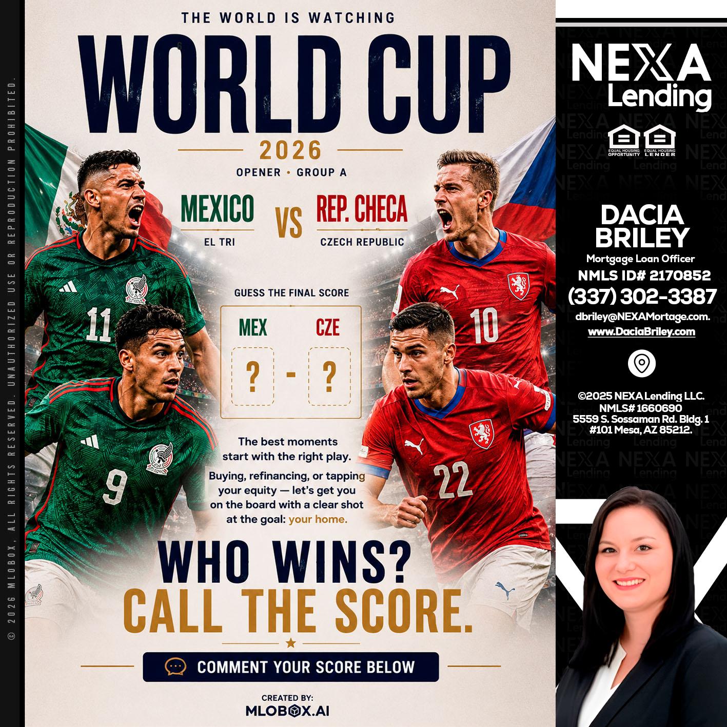 WORLD CUP 2026 - Dacia Briley -Mortgage Loan Originator