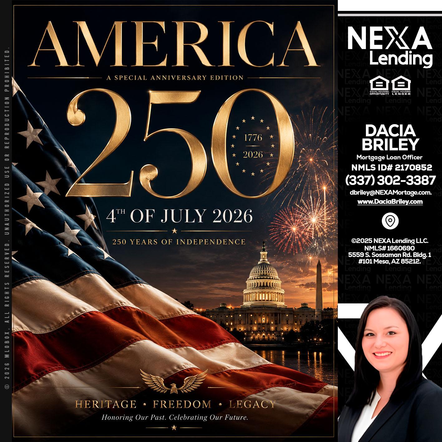 AMERICA 250 TH - Dacia Briley -Mortgage Loan Originator