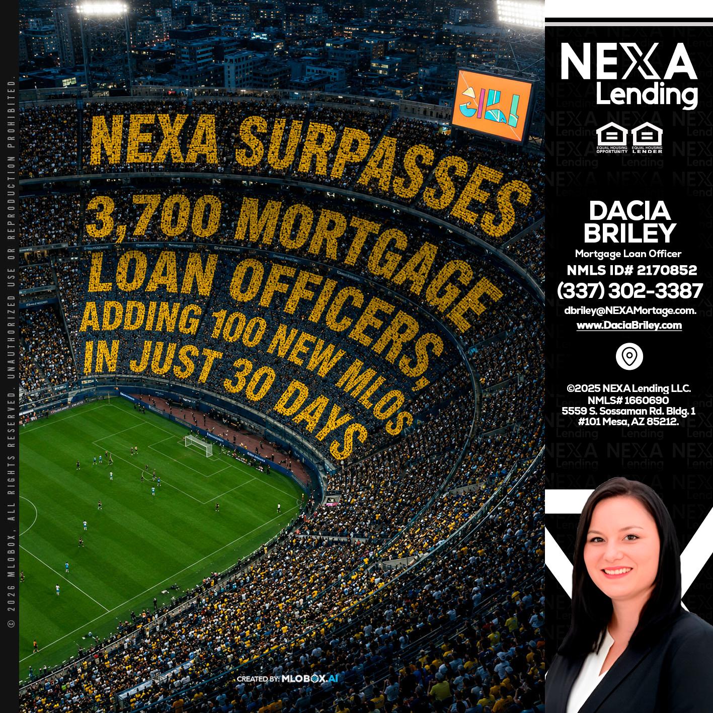 NEXA SURPASSES - Dacia Briley -Mortgage Loan Originator