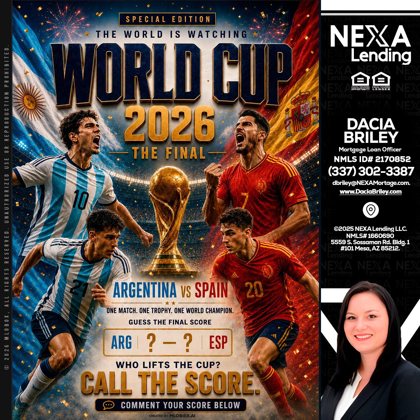 World Cup 2026 finals - Dacia Briley -Mortgage Loan Originator