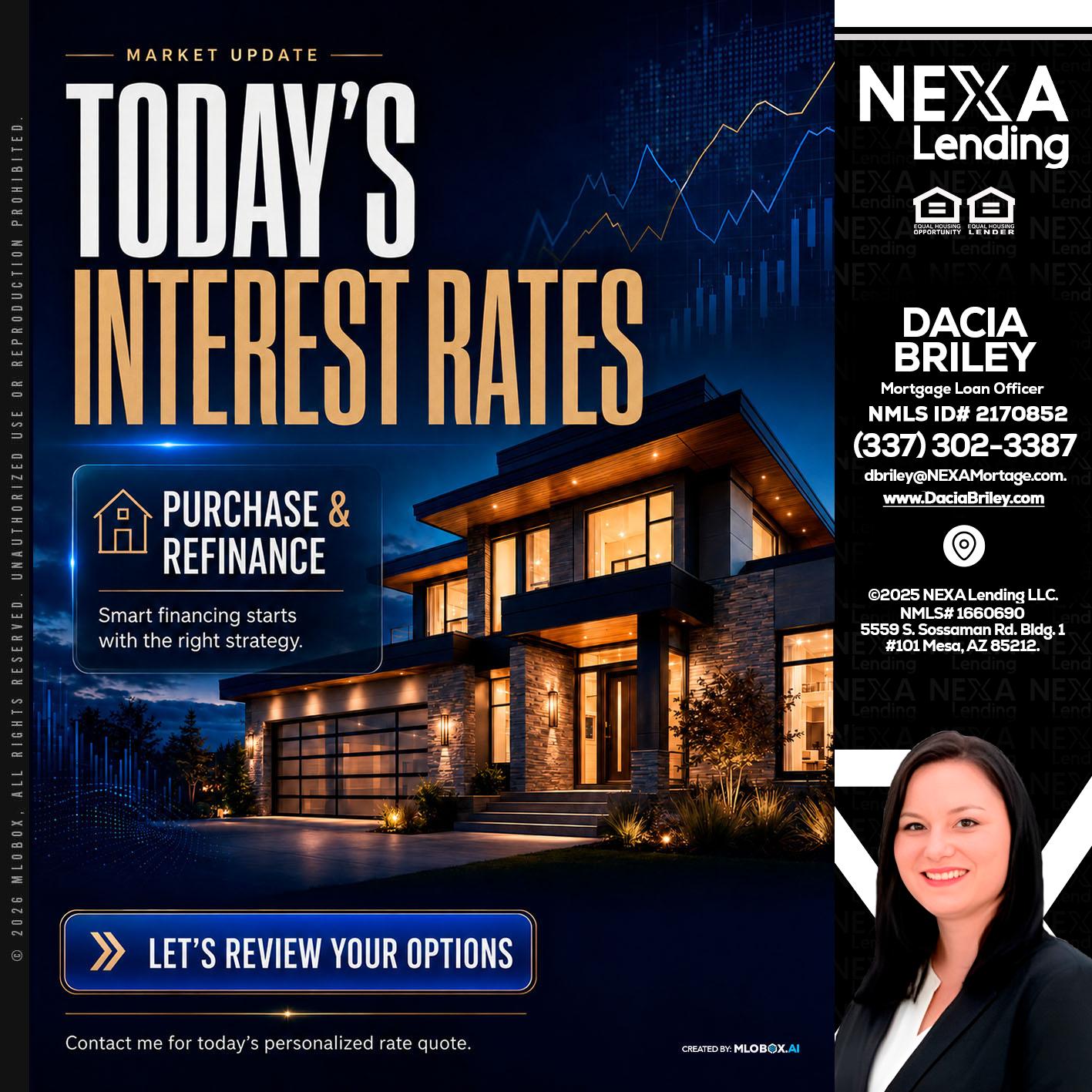 TODAYS RATES - Dacia Briley -Mortgage Loan Originator