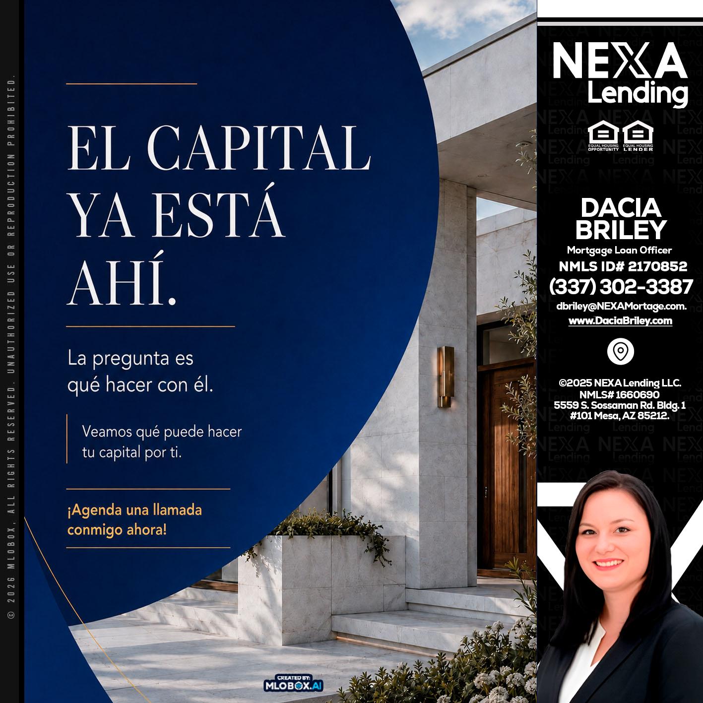 el capital ya esta ahi - Dacia Briley -Mortgage Loan Originator